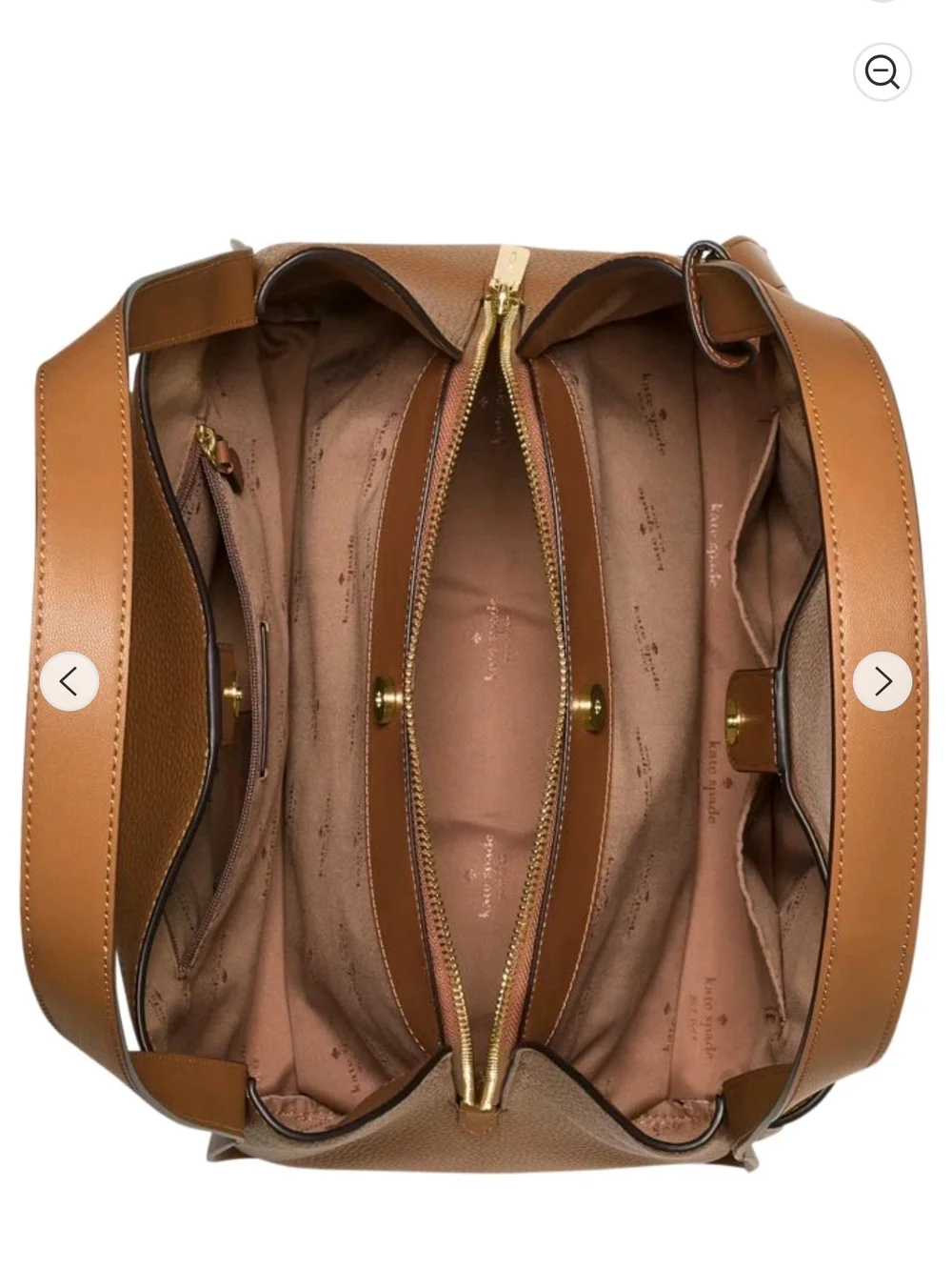 kate spade Tan Pebbled Leather Knot-Accent Shoulder Satchel